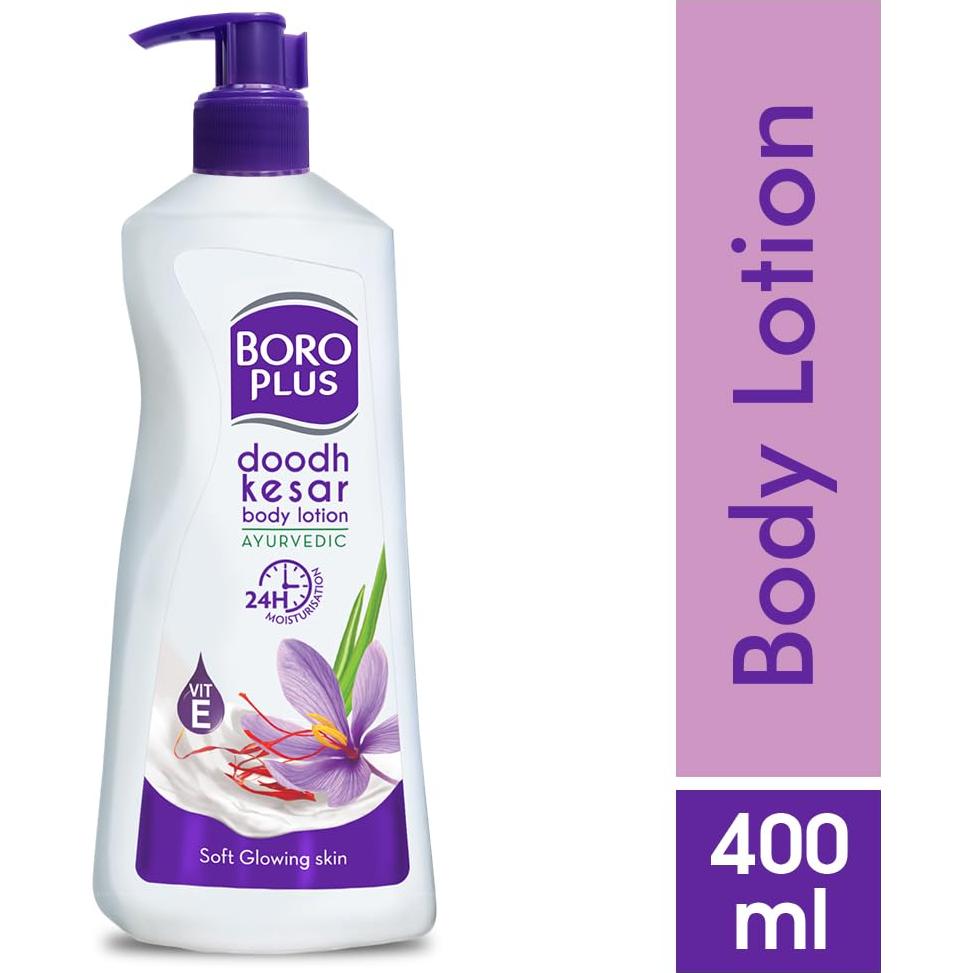Loción Corporal Boroplus Doodh Kesar 400ml - Hidratante Natural