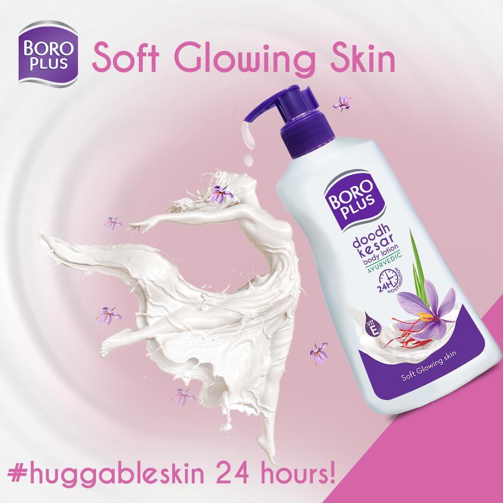 Loción Corporal Boroplus Doodh Kesar 400ml - Hidratante Natural