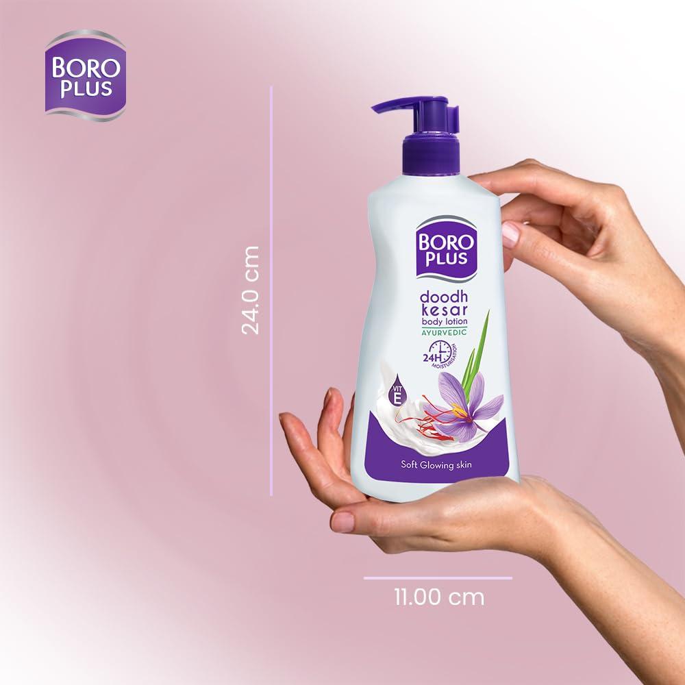 Loción Corporal Boroplus Doodh Kesar 400ml - Hidratante Natural