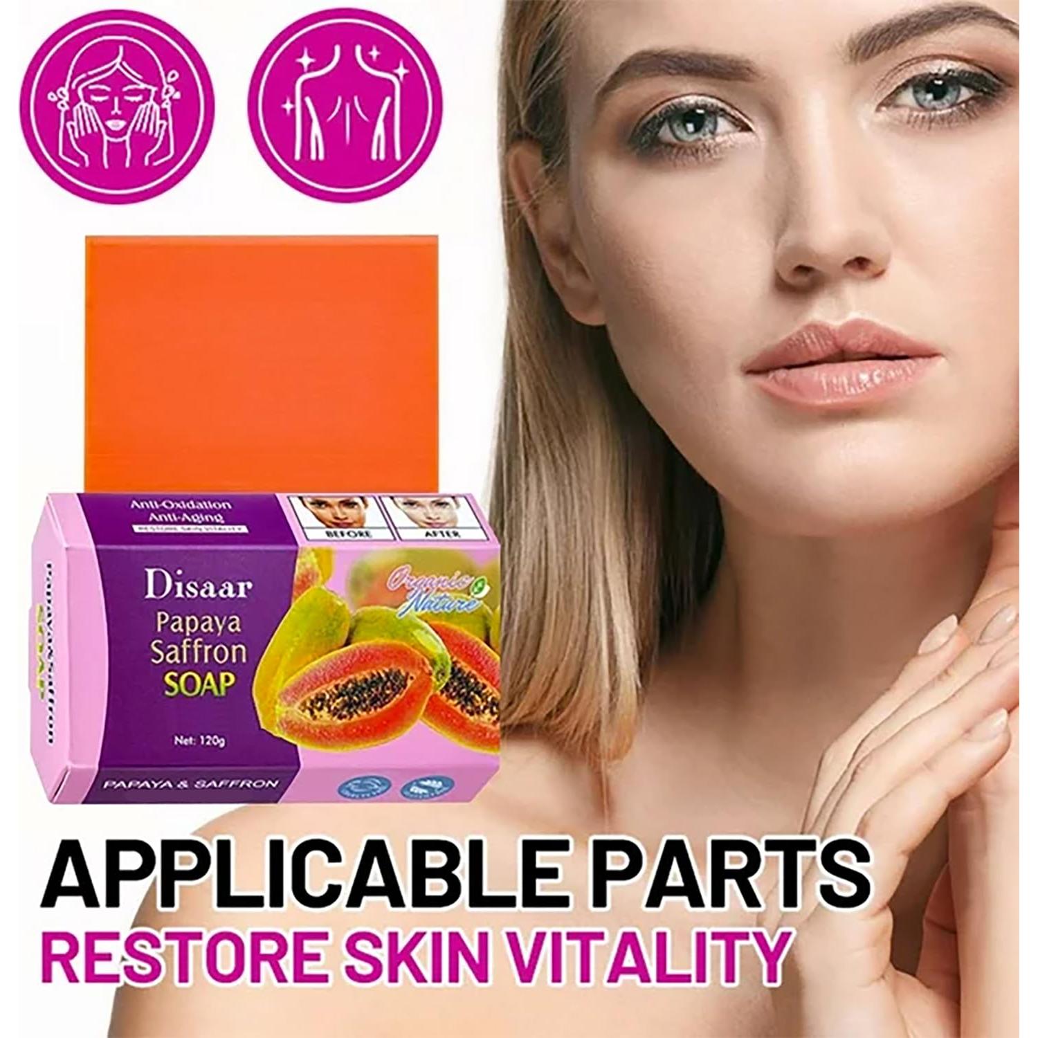 Jabón de Papaya Saffron 120g - Hidratante Anti-Envejecimiento