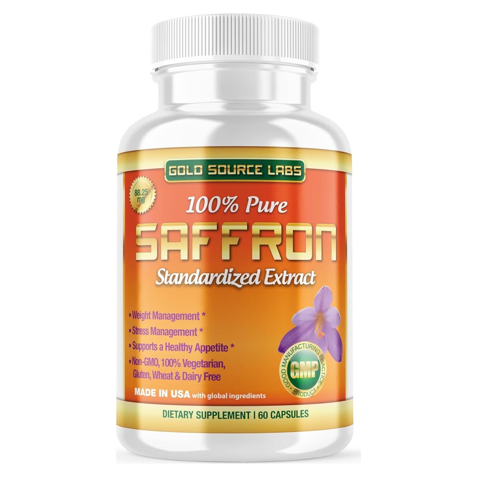 Suplemento de Azafrán Puro Gold Source Labs 60 Cápsulas 88.25 mg