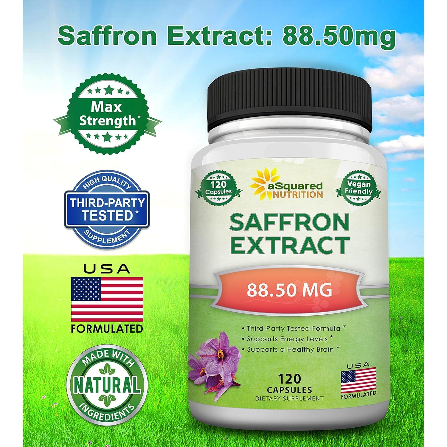 Suplemento de Azafrán aSquared Nutrition - 120 Cápsulas - 88.5mg