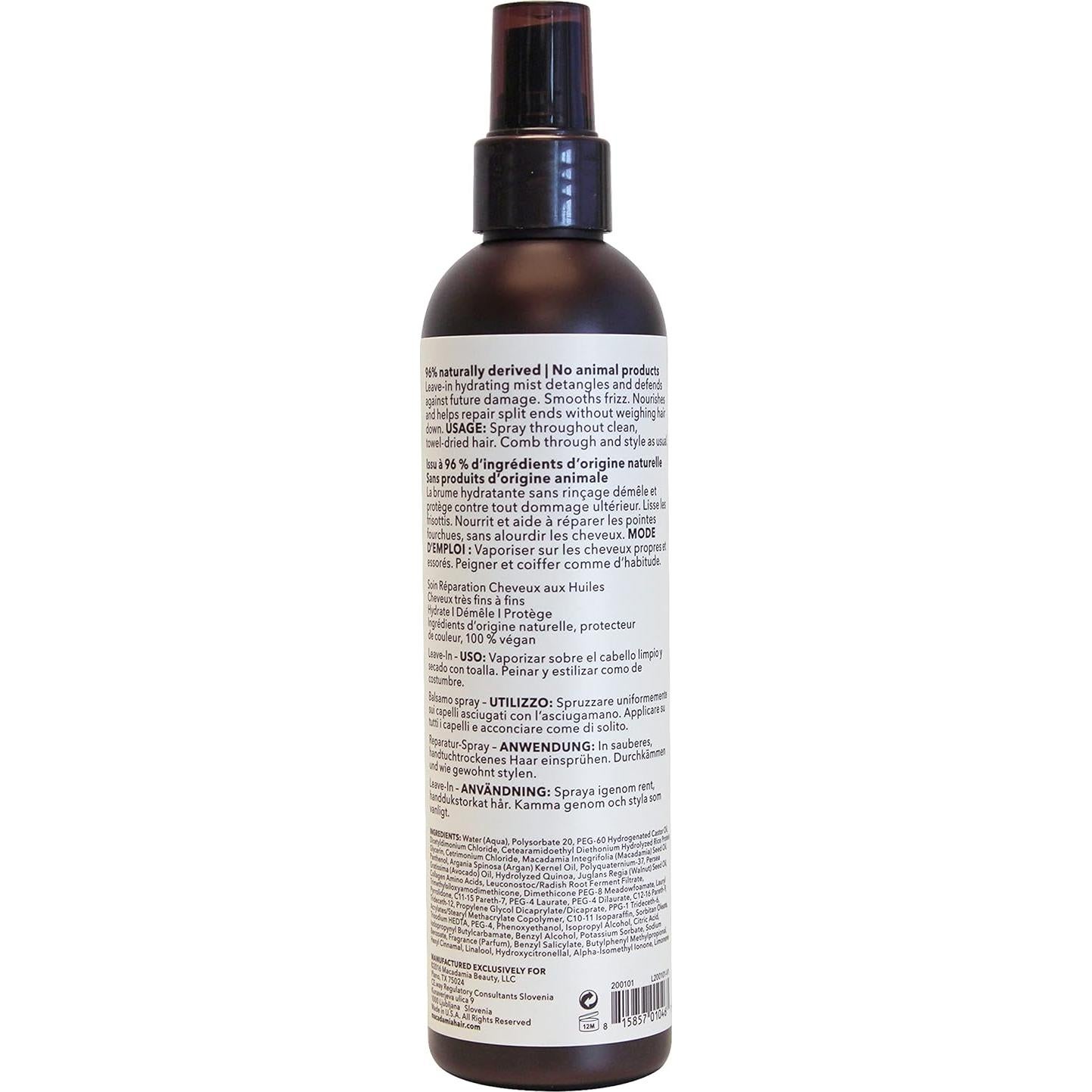 Spray Sin Enjuague Macadamia Profesional 236.6 ml Libre de Sulfatos