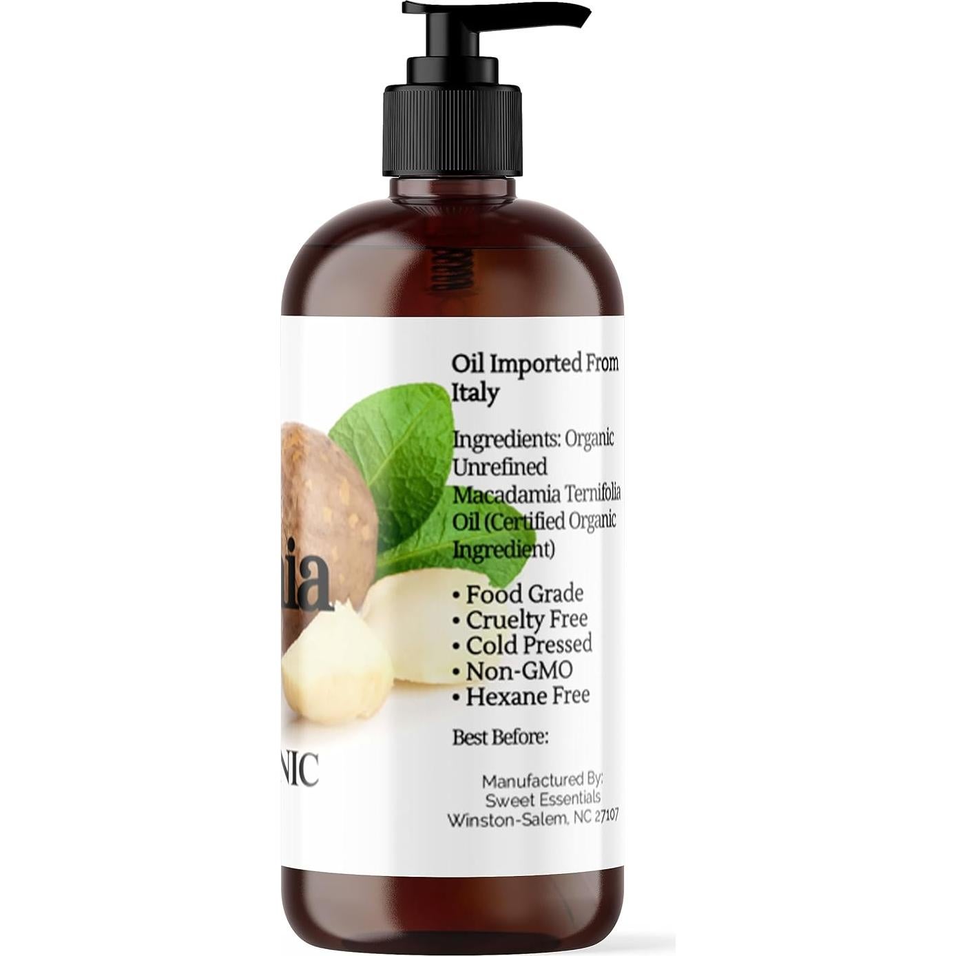 Aceite de Nuez de Macadamia Orgánico Sweet Essentials 240ml