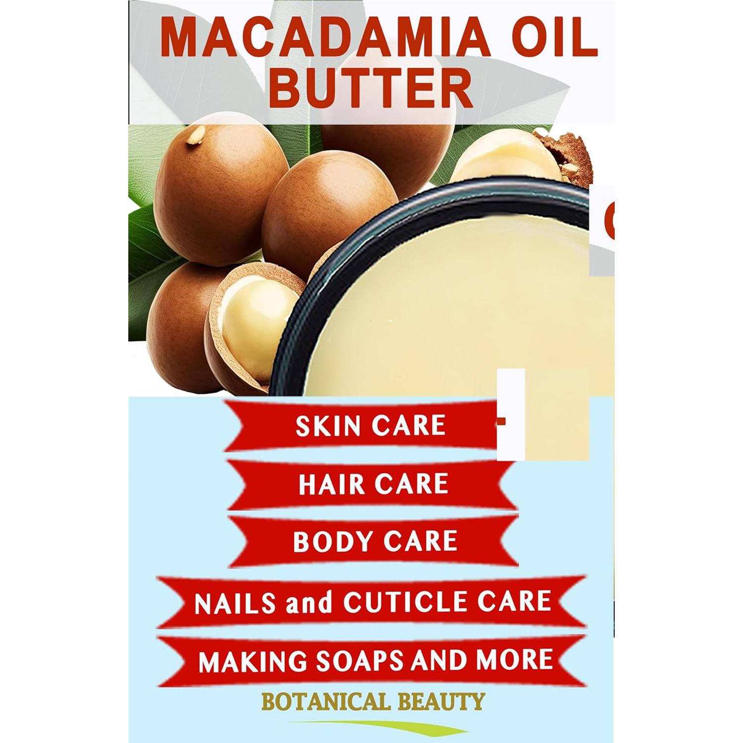 Manteca de Aceite de Macadamia 100% Pura Belleza Botánica 473 ml