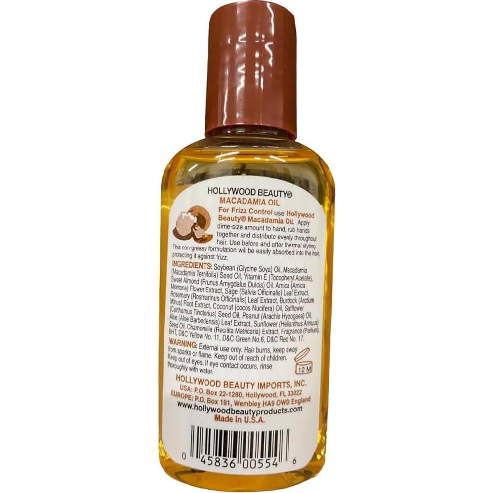 Aceite de Macadamia Hollywood Beauty 60ml - Hidrata y Fortalece