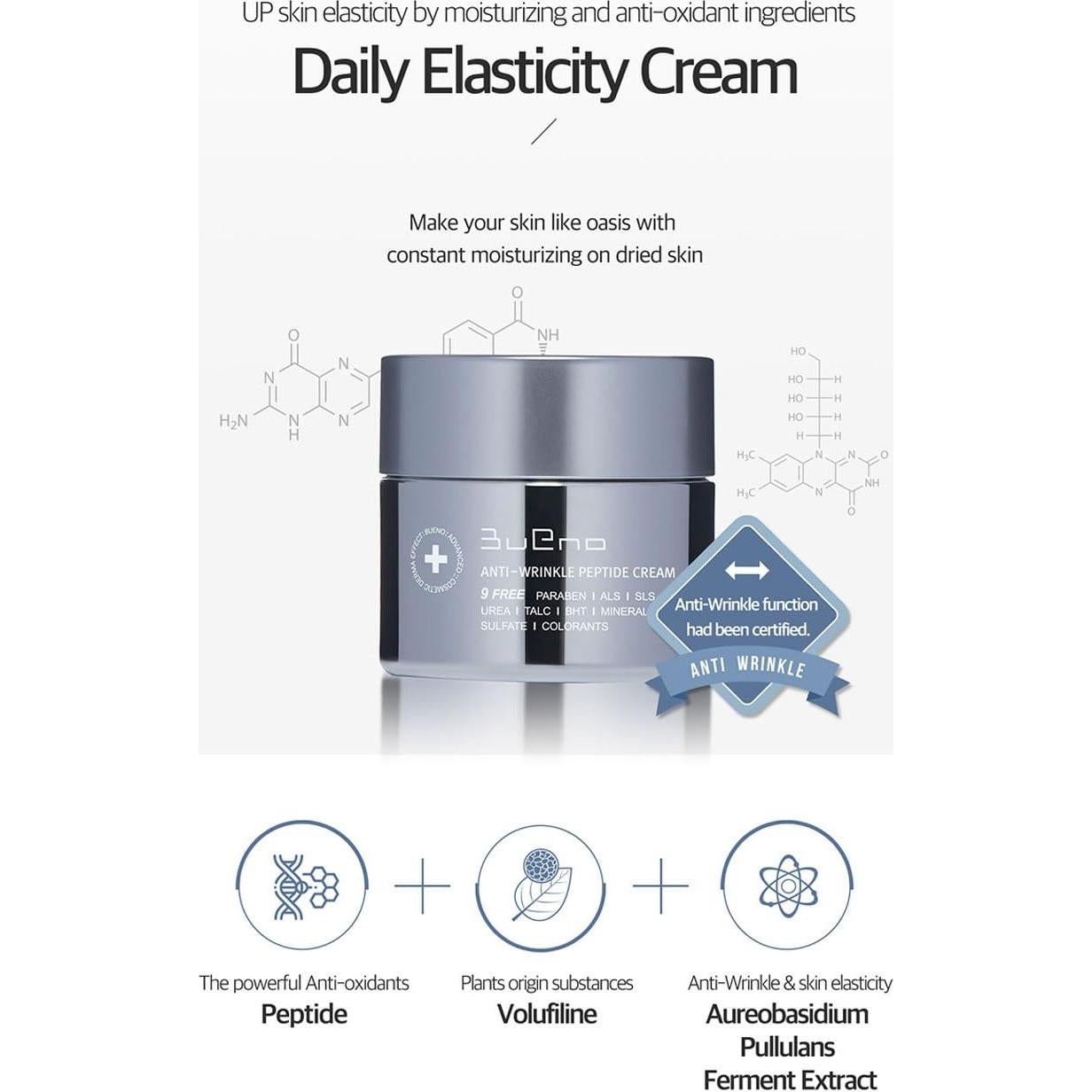 Crema Anti Arrugas Bueno Péptido 80g - Hidratante y Elástica