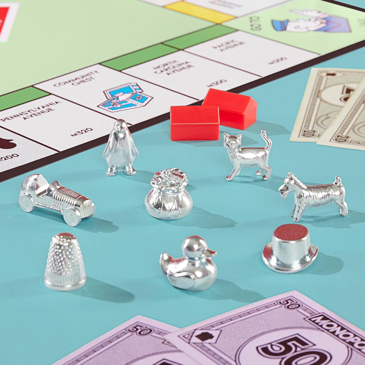 Juego de Mesa Monopoly Hasbro Clásico con Bandeja 2-6 Jugadores