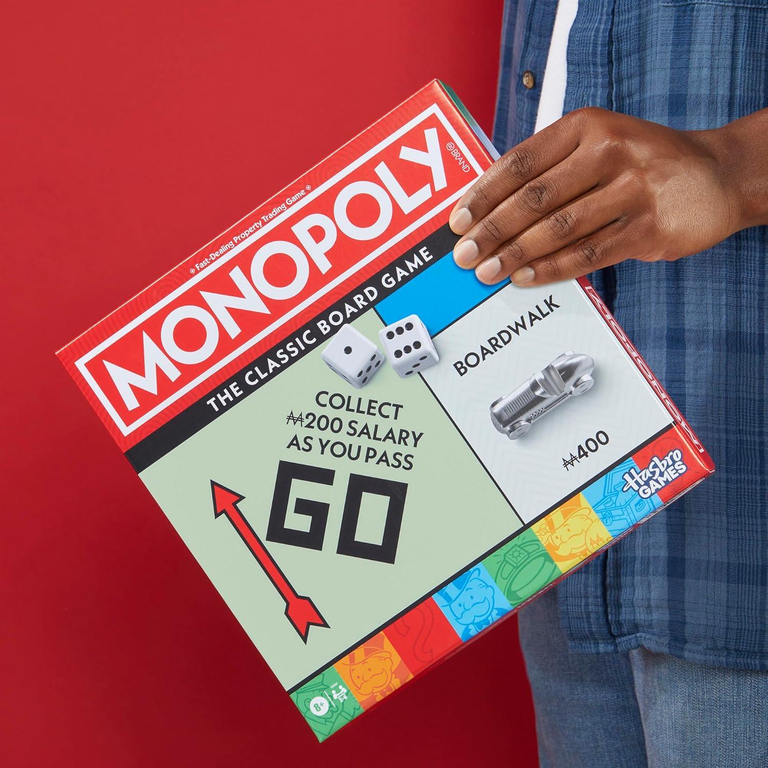 Juego de Mesa Monopoly Hasbro Clásico con Bandeja 2-6 Jugadores