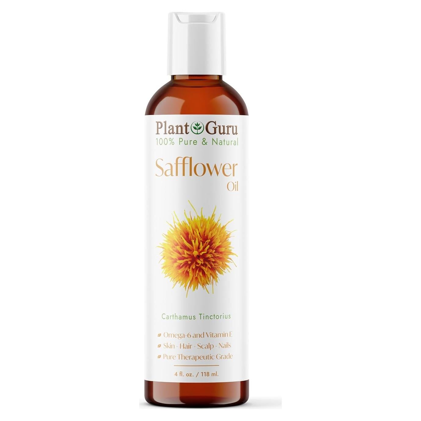 Aceite de cártamo 118 ml Plant Guru - 100% puro y prensado en frío