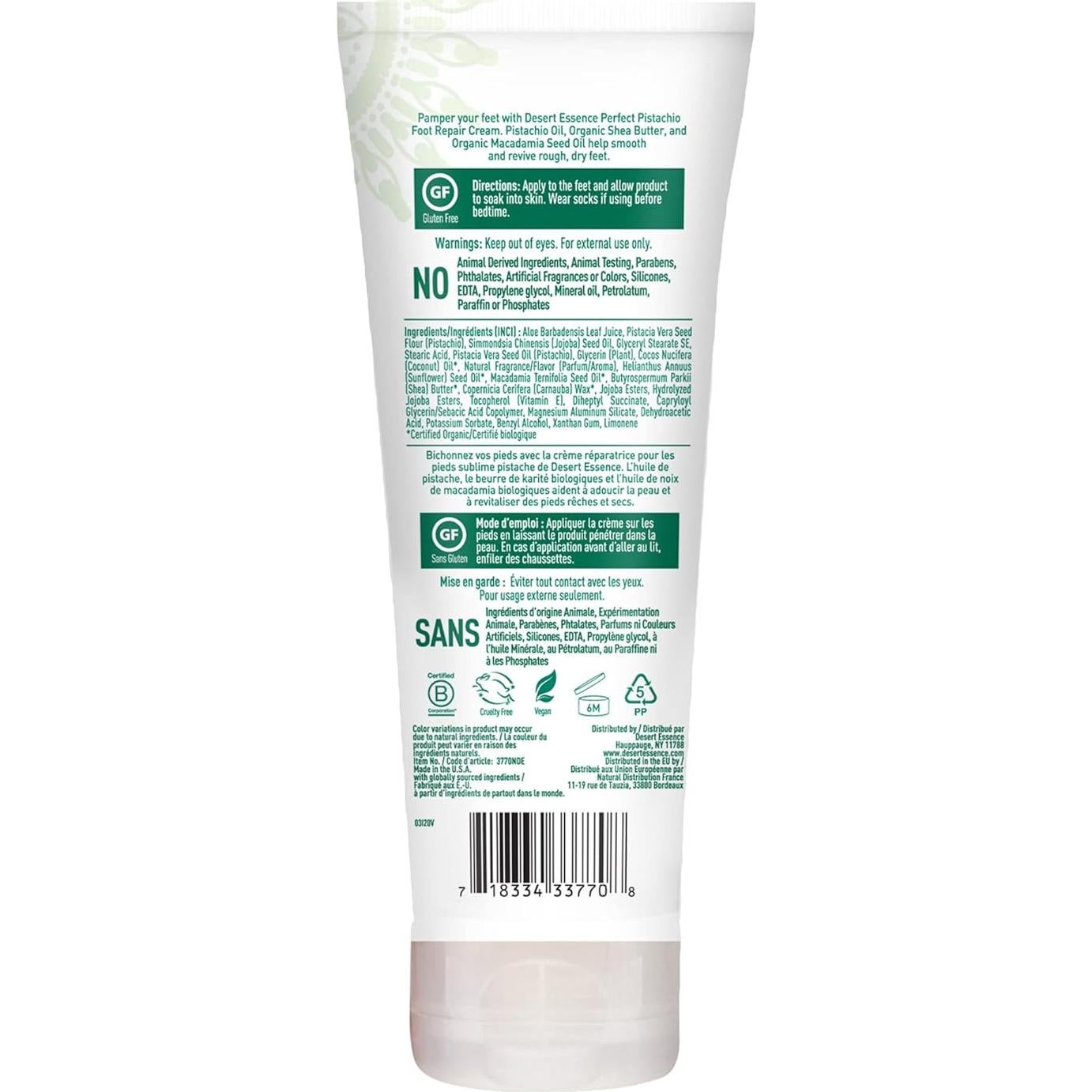 Crema Reparadora para Pies Desert Essence Pistacho 103.5 ml