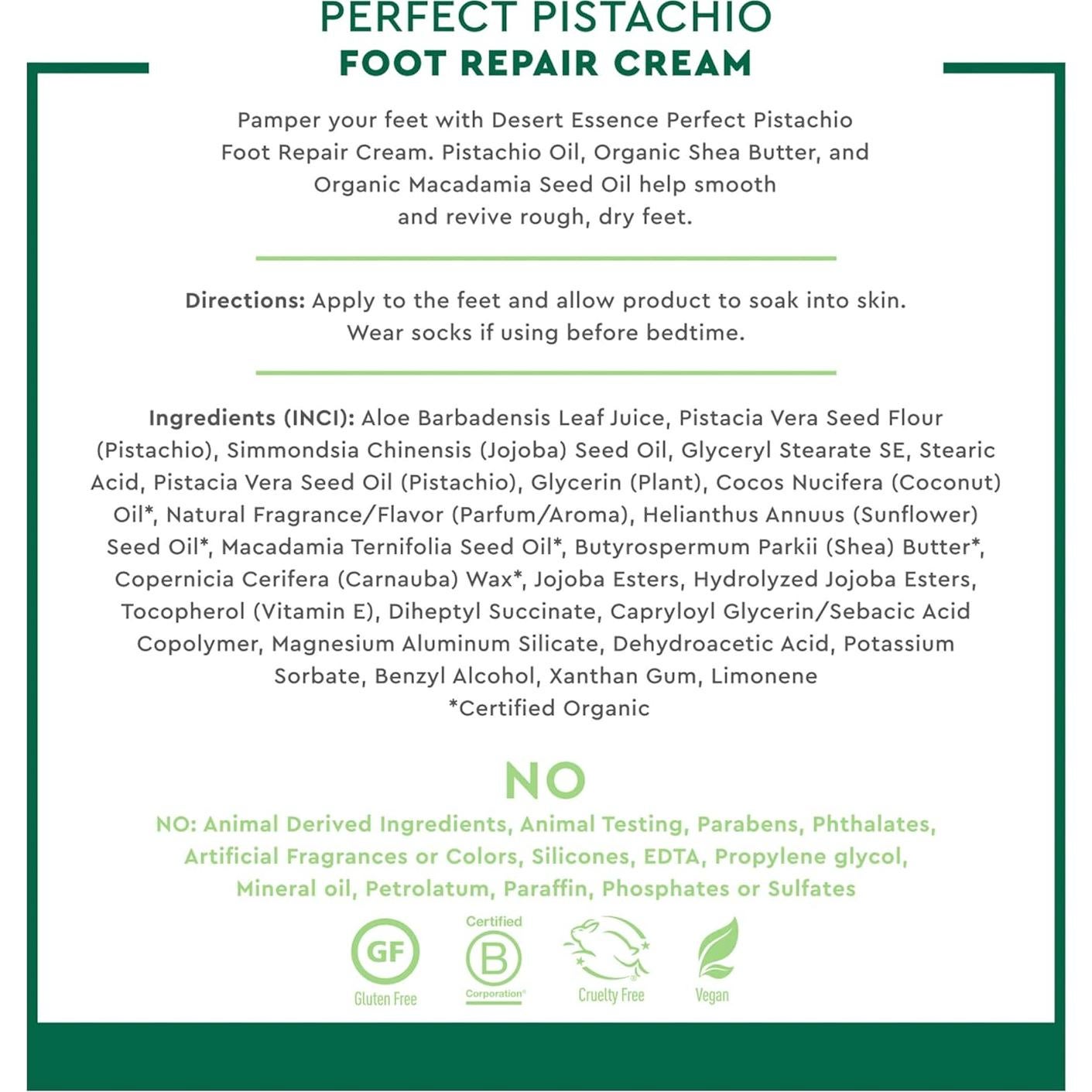 Crema Reparadora para Pies Desert Essence Pistacho 103.5 ml