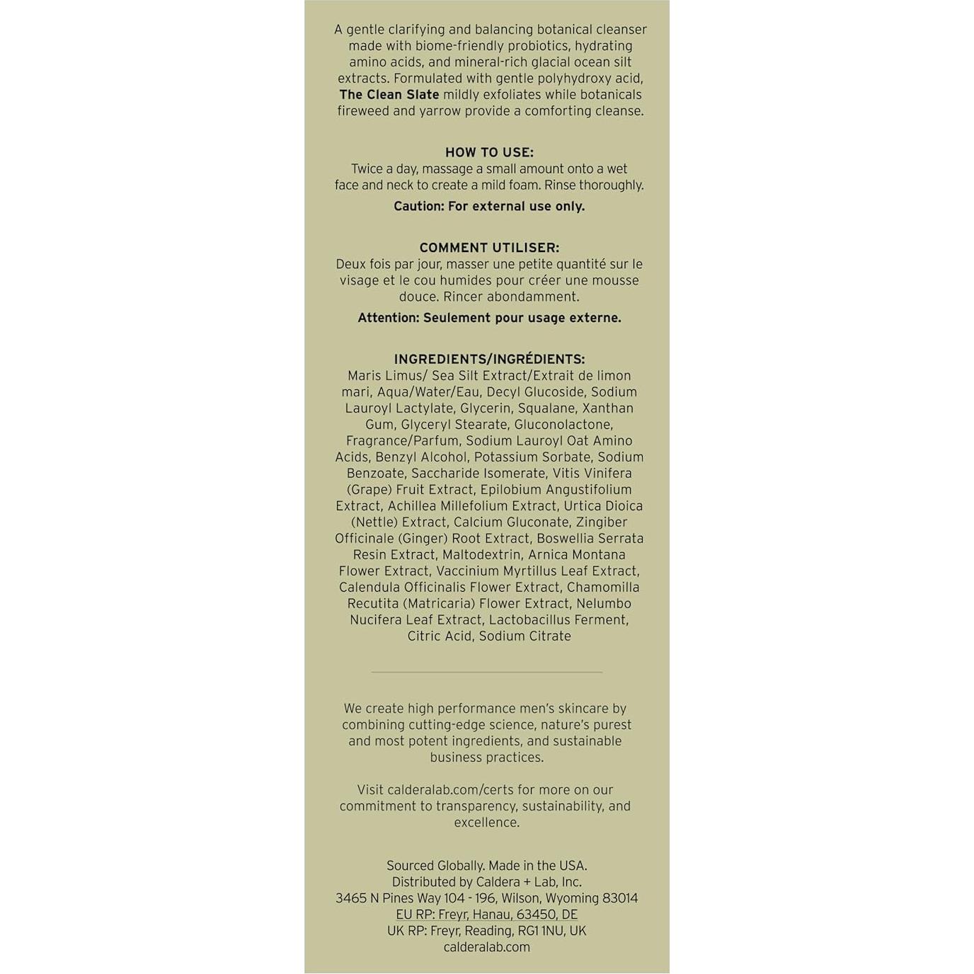 Limpiador Facial Espumoso Orgánico Caldera + Lab 280g