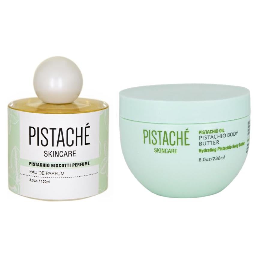Conjunto de Sueño Pistaché Skincare: Manteca Corporal 226g + Perfume 93.5g