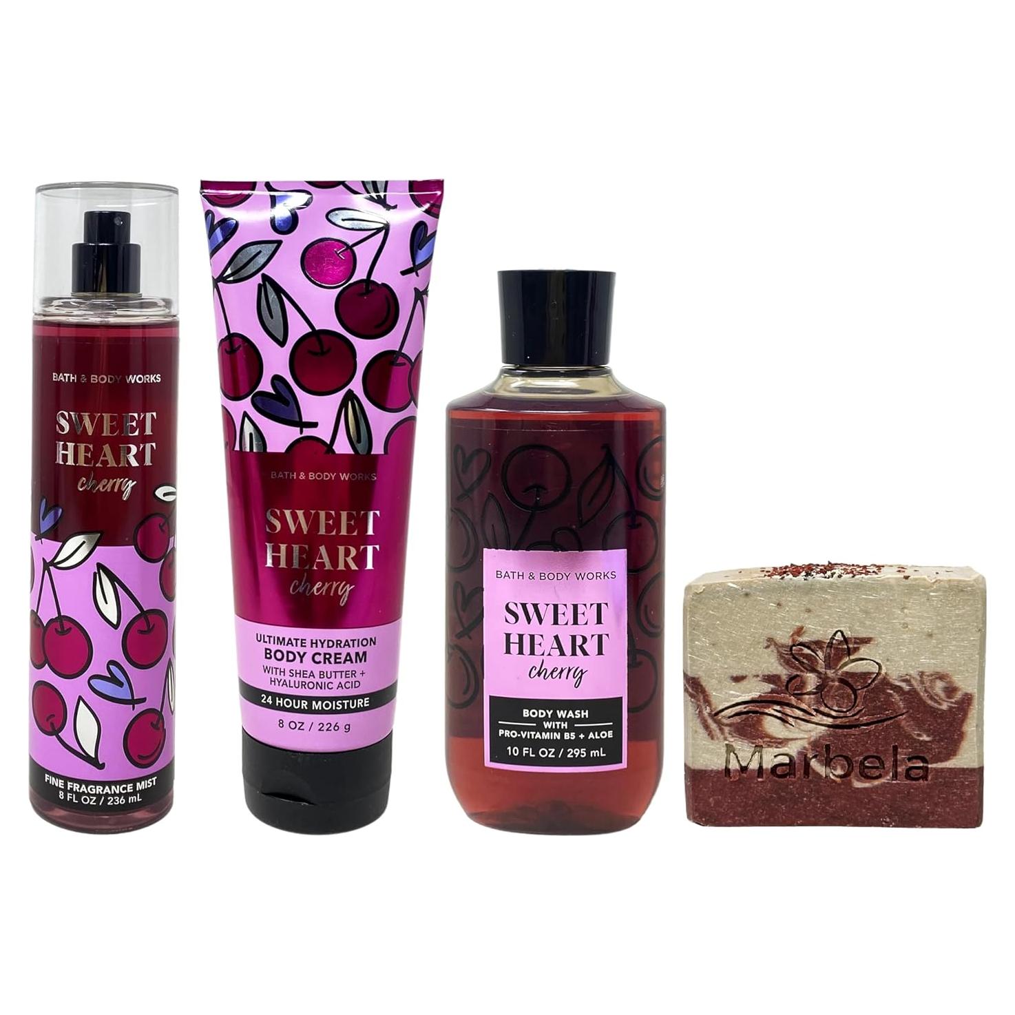 Conjunto de Regalo Sweet Heart Cherry Bath & Body Works 3 Piezas