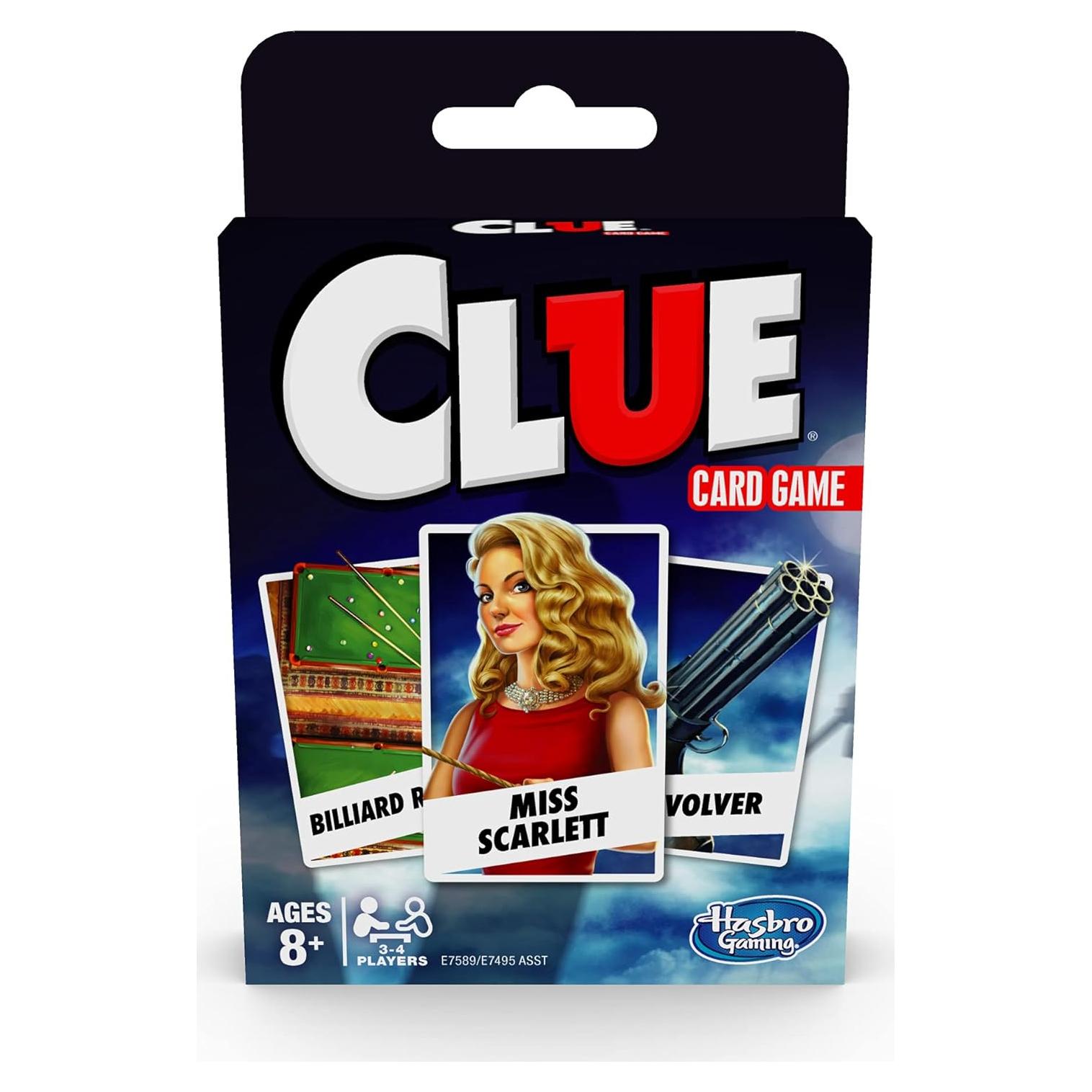 Juego de Cartas Clue Hasbro - Estrategia para 3-4 Jugadores