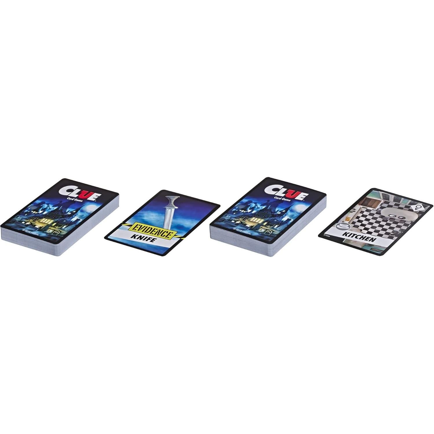 Juego de Cartas Clue Hasbro - Estrategia para 3-4 Jugadores