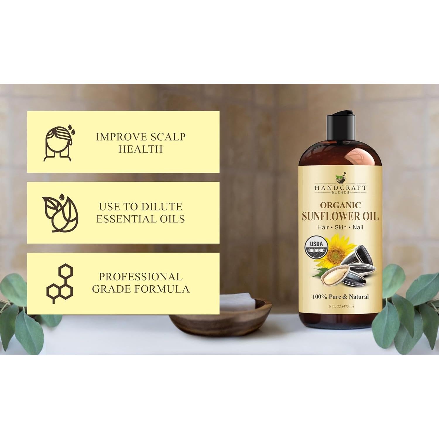 Aceite de Girasol Orgánico USDA Handcraft Blends 473 ml - Puro y Natural