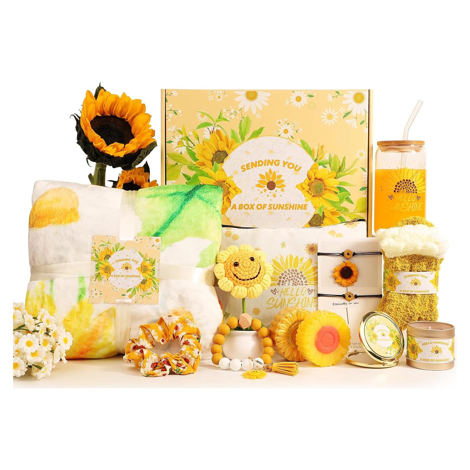 Canasta de Regalo de Girasol DORBOKER 15 Piezas Bienestar