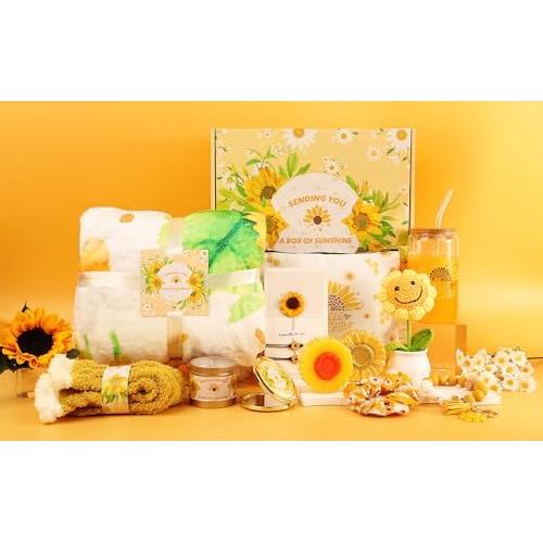 Canasta de Regalo de Girasol DORBOKER 15 Piezas Bienestar