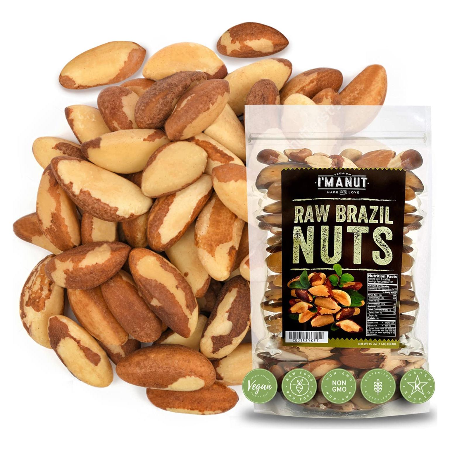 Nueces de Brasil Crudas 454 g | Veganas y Sin Gluten | Bolsa Reutilizable