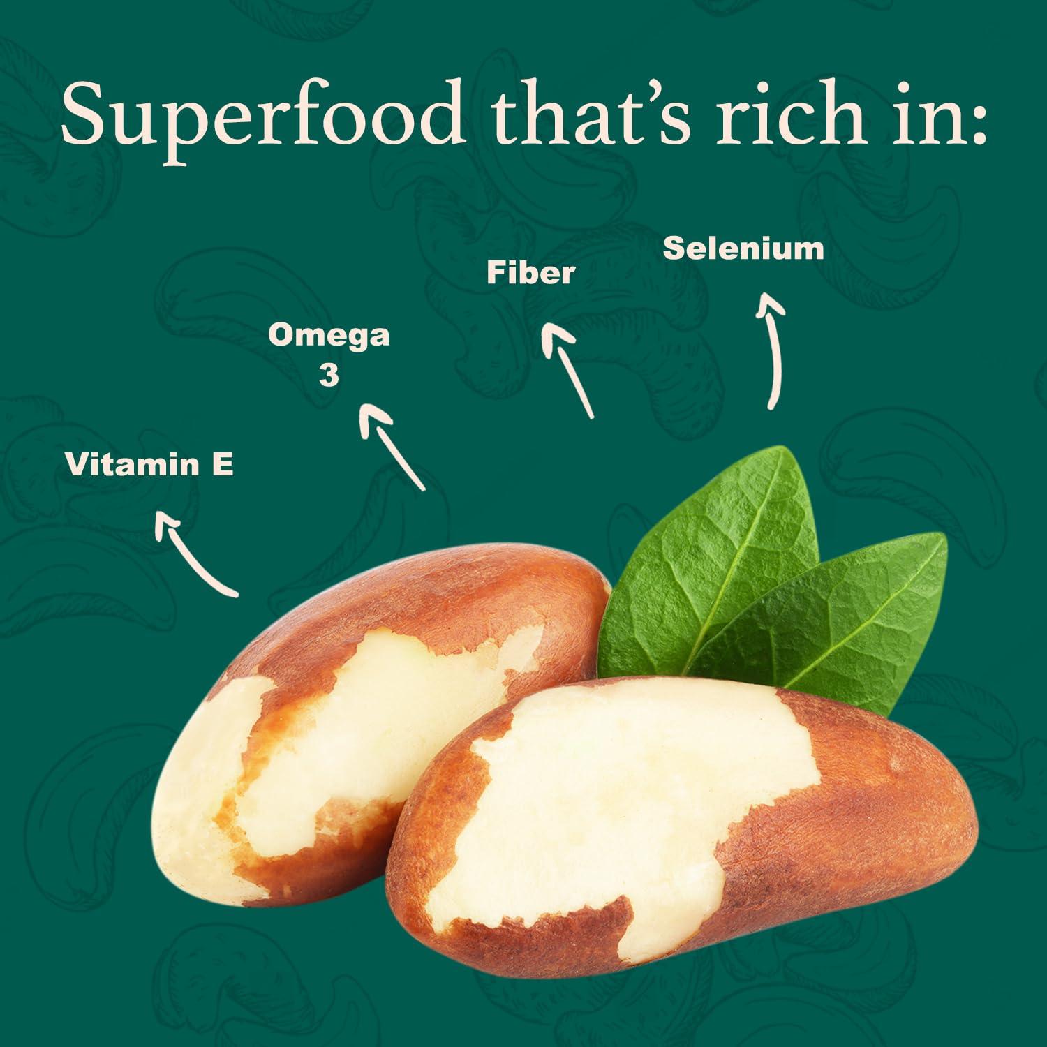 Nueces de Brasil Crudas 454 g | Veganas y Sin Gluten | Bolsa Reutilizable