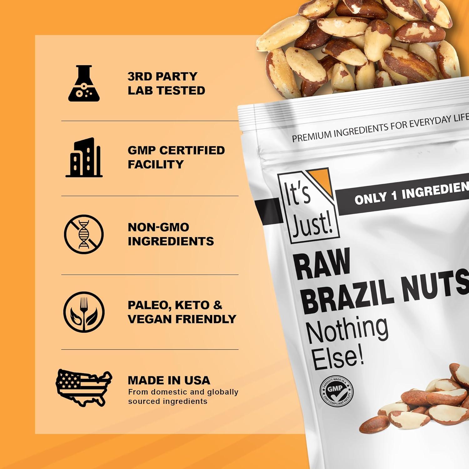 Nueces de Brasil Crudas Es Solo 0.91kg Sin Sal Veganas