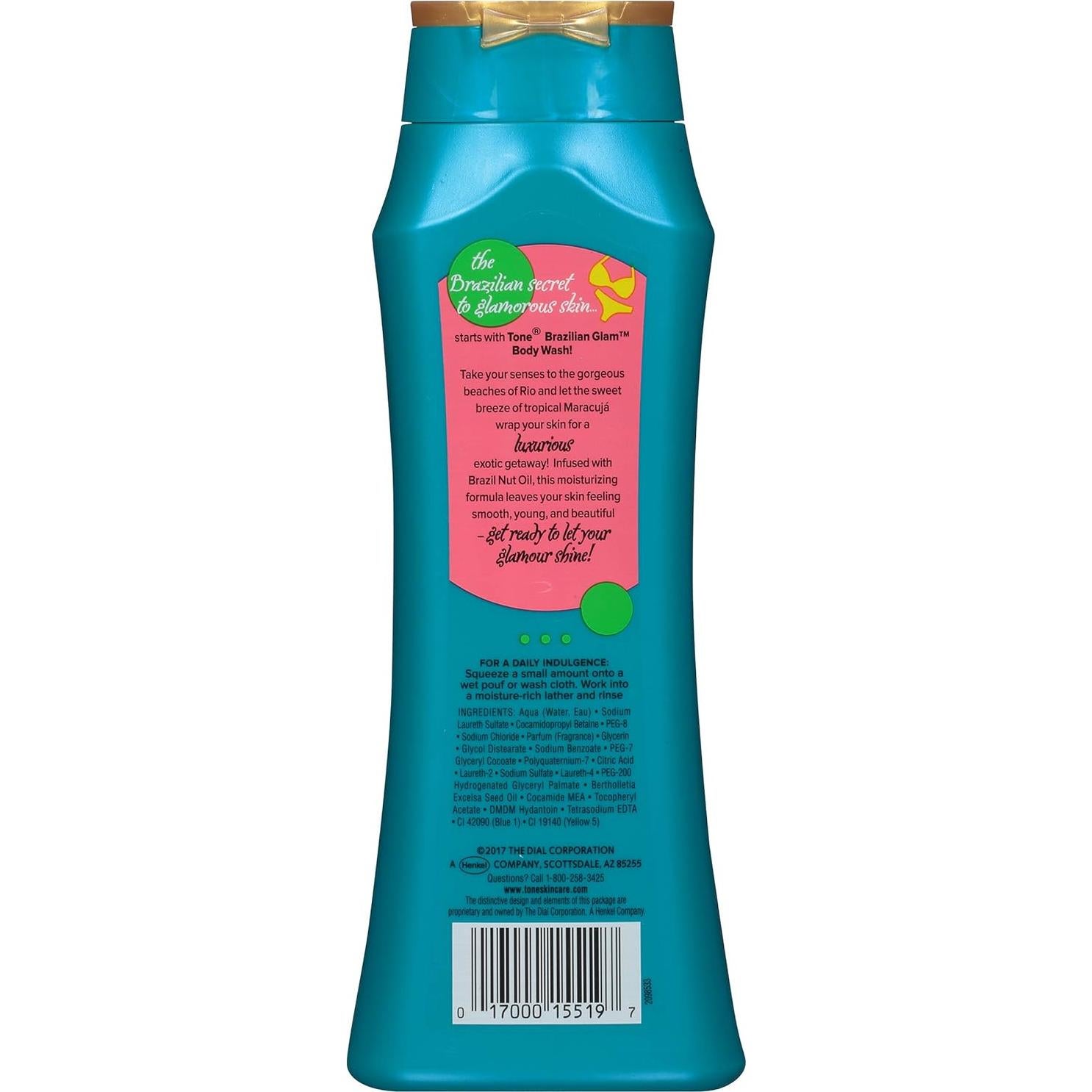 Gel de Ducha Tone Glamour Brasileño 532ml (Paquete de 6)