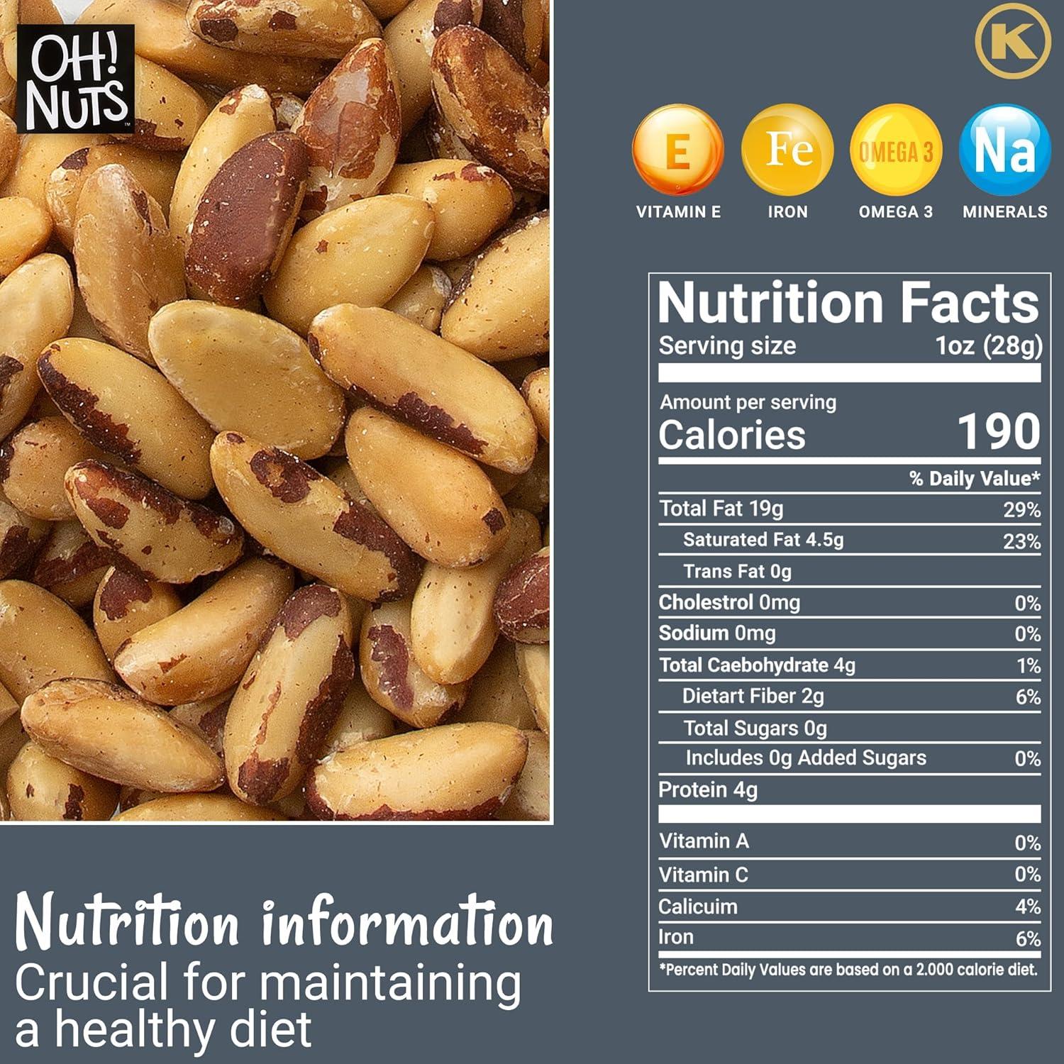 Nueces de Brasil Crudas Oh! Nuts® 0.91 kg Sin Cáscara