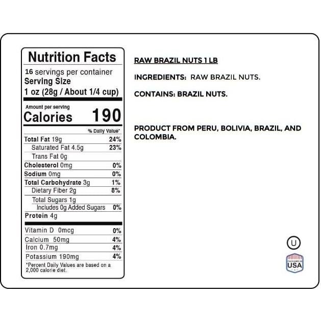 Nueces de Brasil Crudas 450g Jaybee's | Snack Saludable Sin Sal