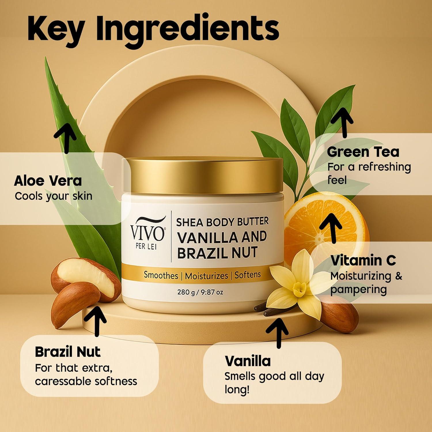 Manteca Corporal Vivo Per Lei 279 g con Nuez de Brasil y Vainilla