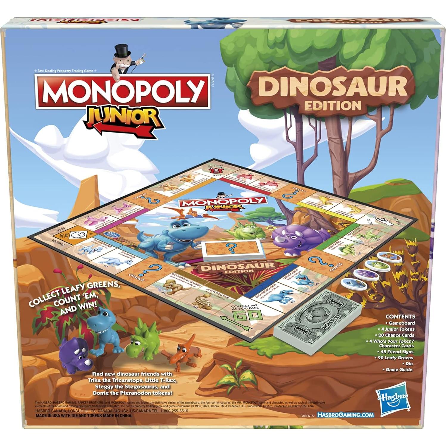 Monopoly Junior Dinosaurio Hasbro Juego de Mesa 2-4 Jugadores