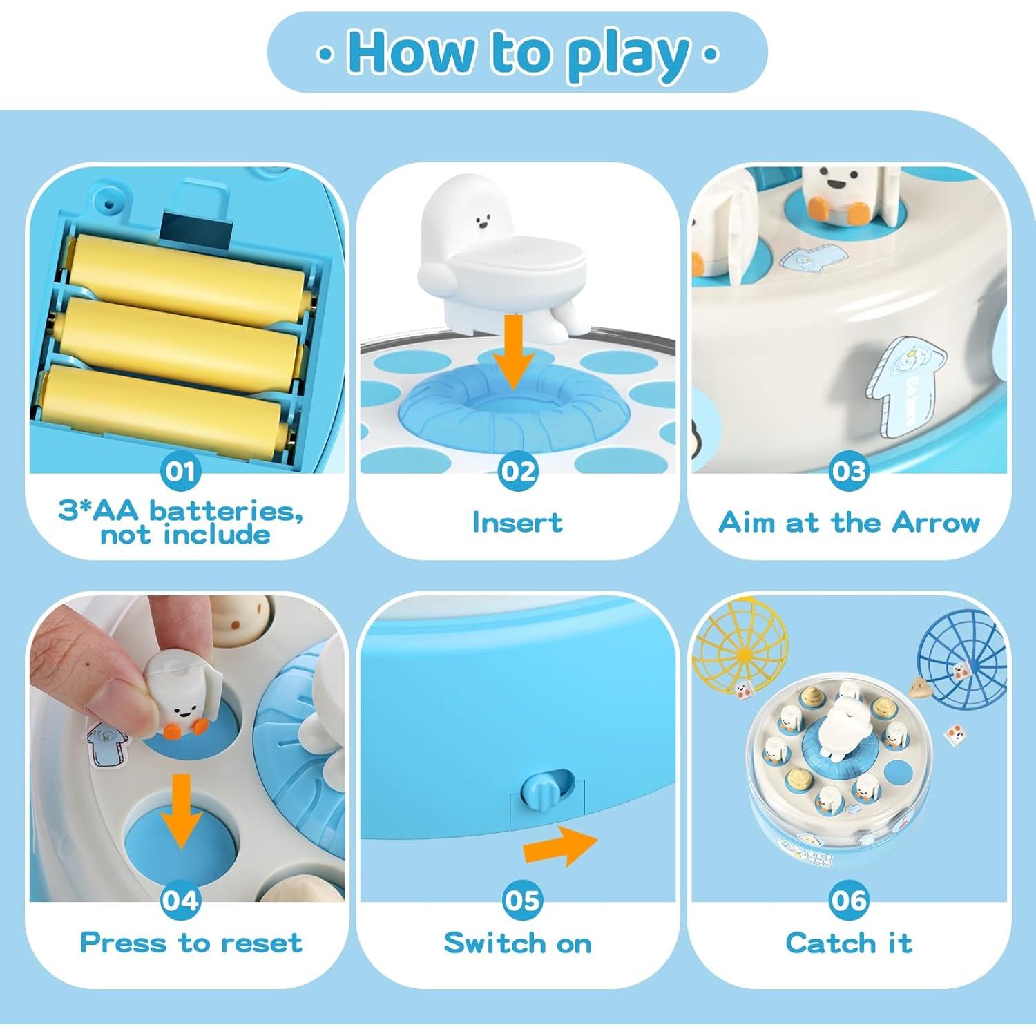 Juego de Mesa Inodoro Giratorio BLF FUN para Niños 3 a 6 Años