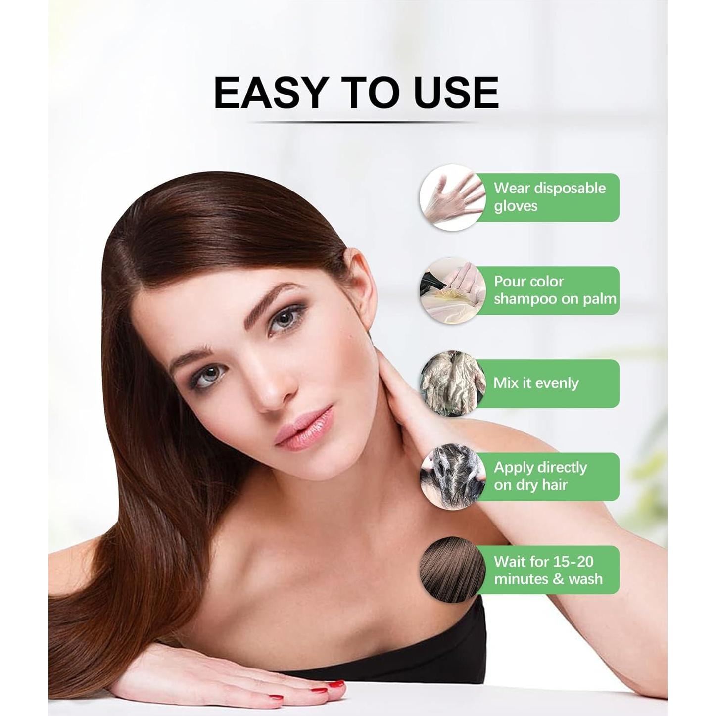 Champú Color Herbishh para Cabello Canoso 400ml - Marrón Castaño