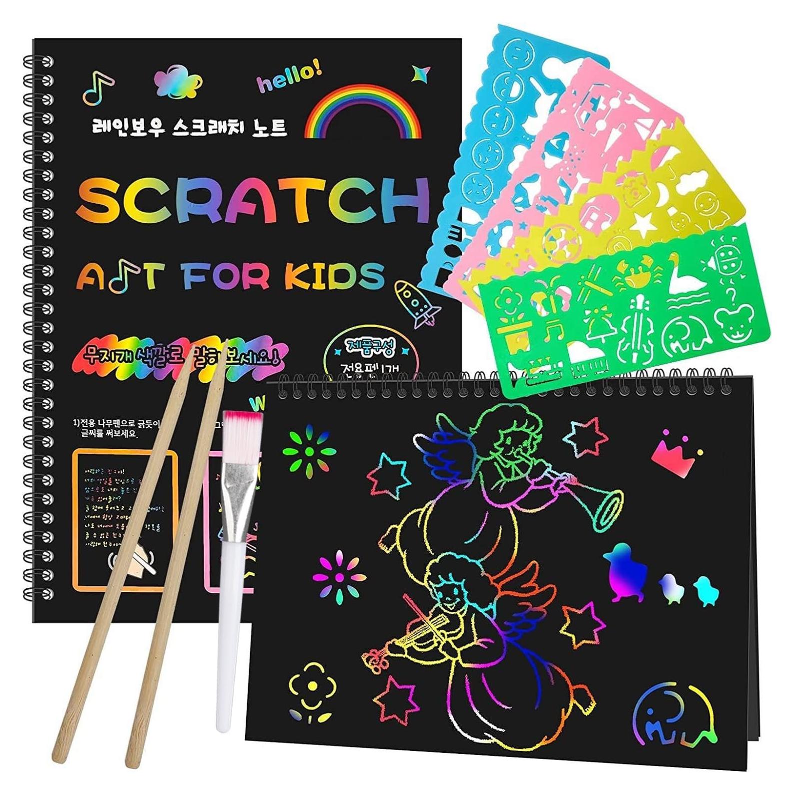 Juego de Arte Rascable Smasiagon 2 Libros para Niños