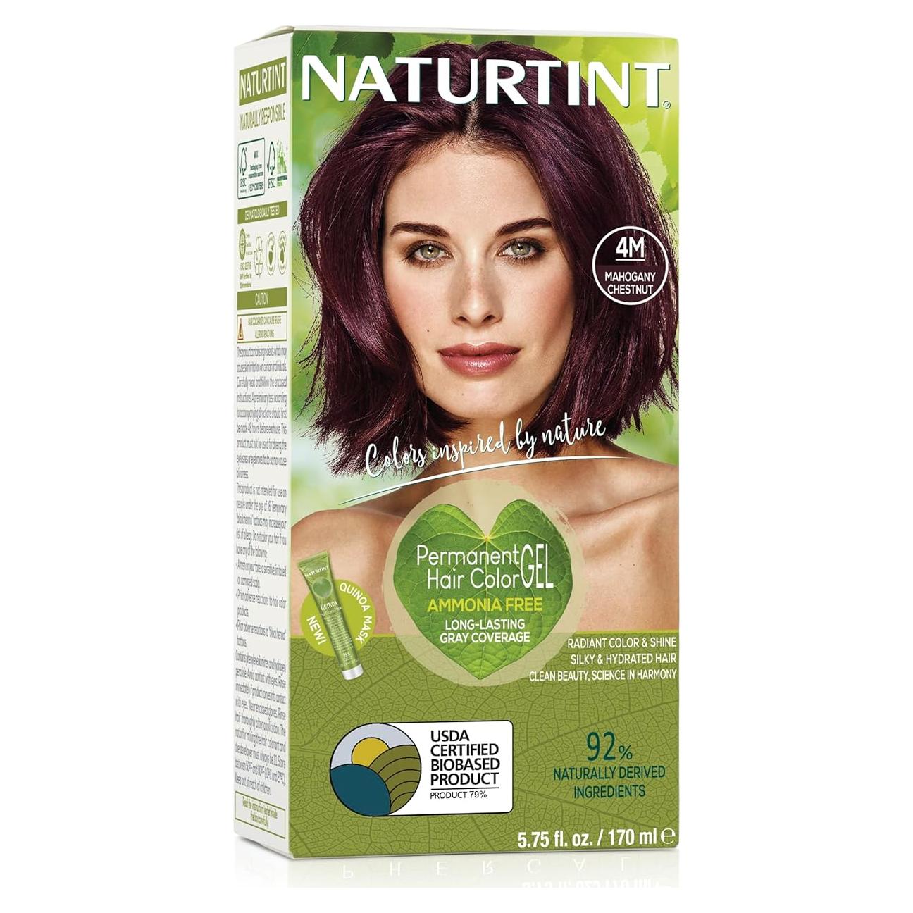 Color de Cabello Permanente Naturtint 4M Castaño Caoba 210g