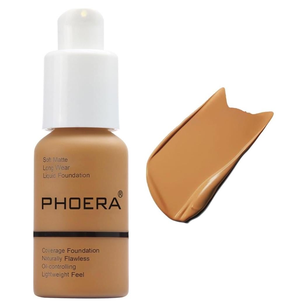 Base Líquida Mate Suave PHOERA 50g Castaño Resistente al Agua