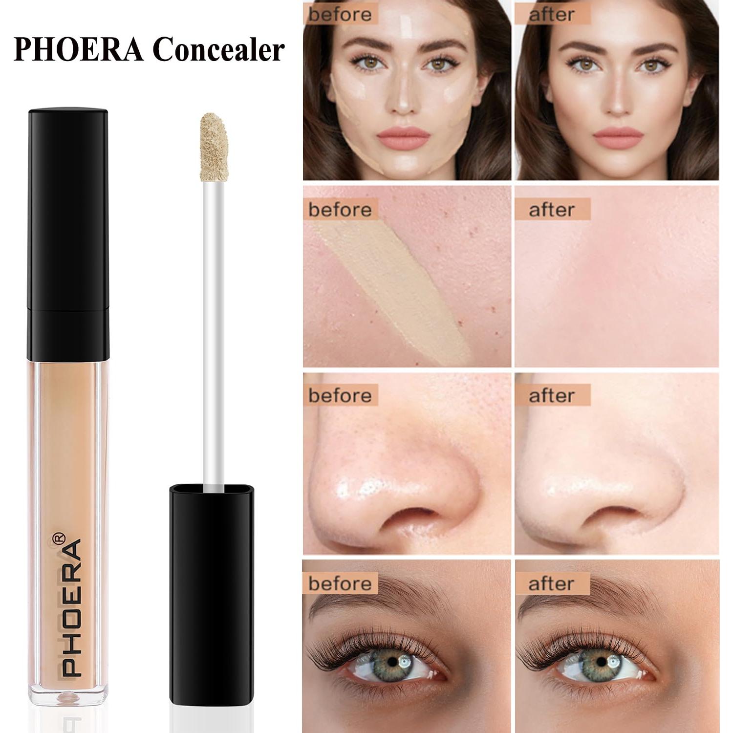 Corrector Líquido PHOERA 28.35g Castaño Cobertura Completa