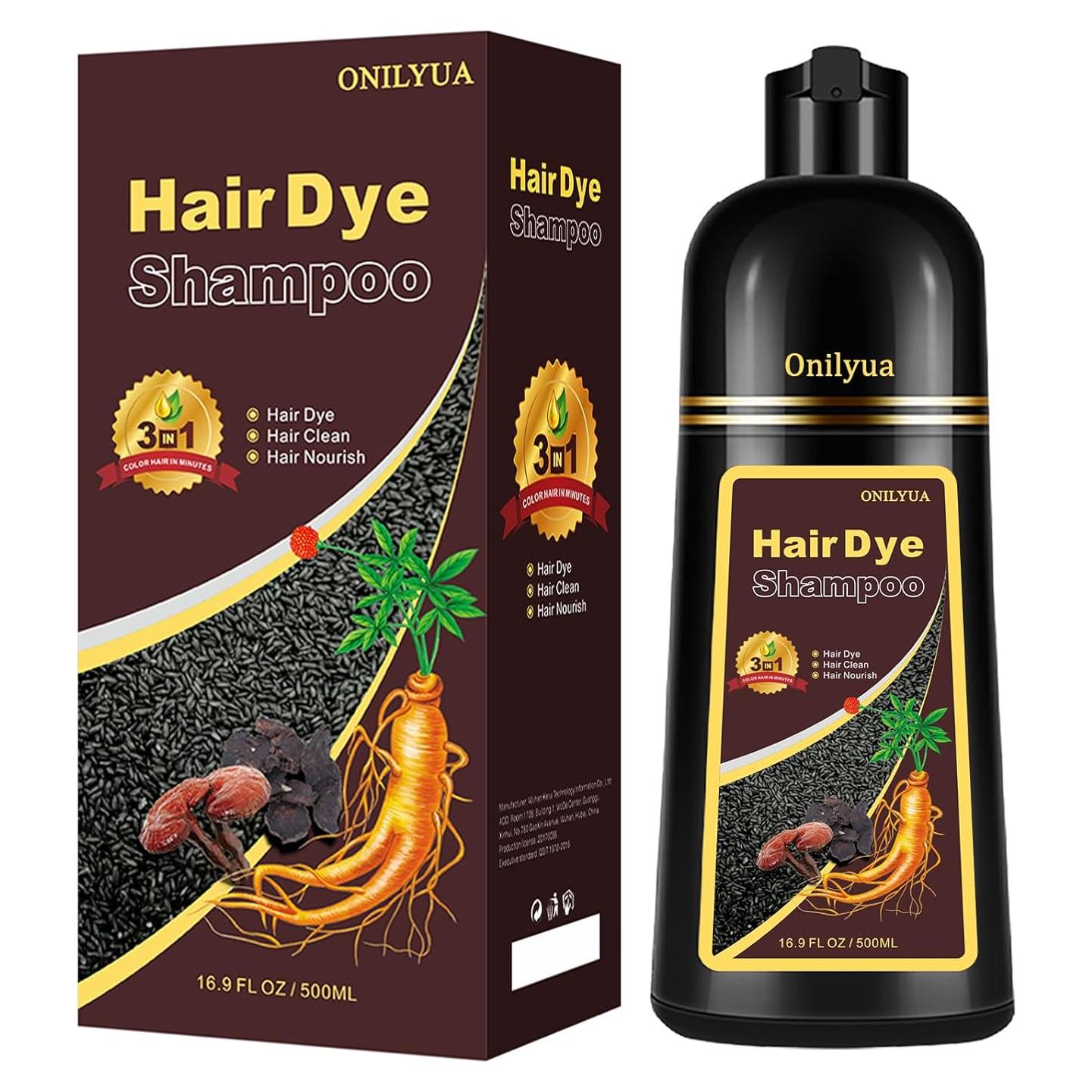 Champú para Teñir Cabello Castaño Claro Onilyua 500ml 3 en 1