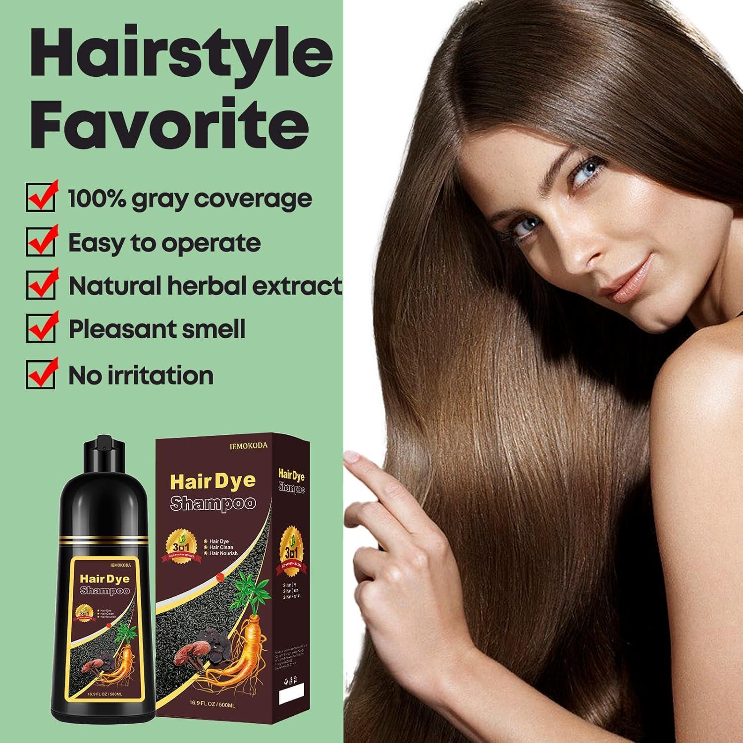 Champú para Teñir Cabello Castaño Claro Onilyua 500ml 3 en 1