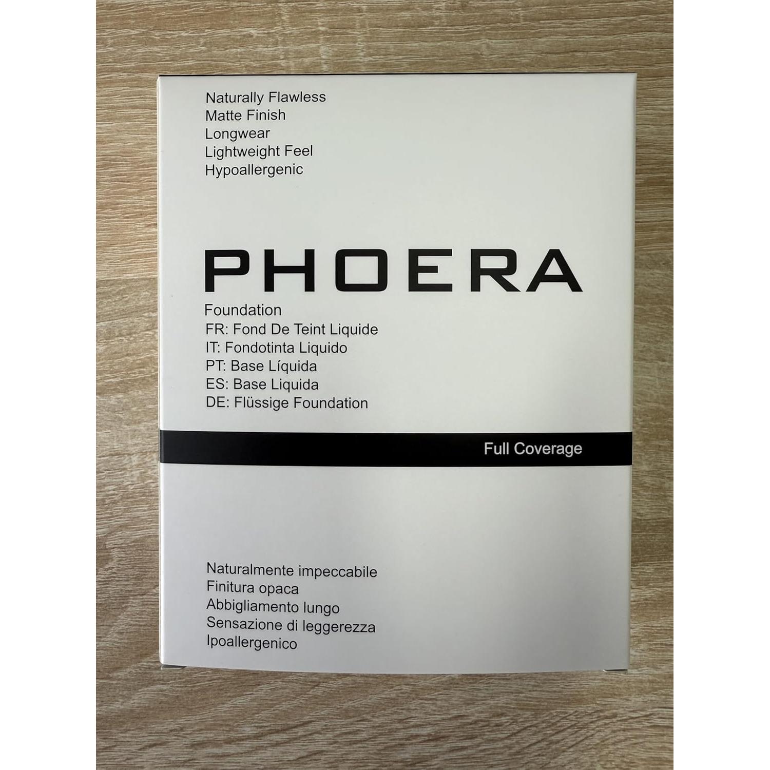 Set de Maquillaje PHOERA - Base, Polvo, Corrector y Brochas