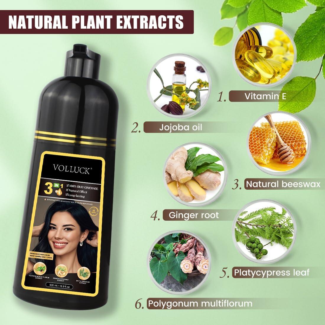 Champú para Teñir VOLLUCK 3 en 1 Marrón Castaño 560g