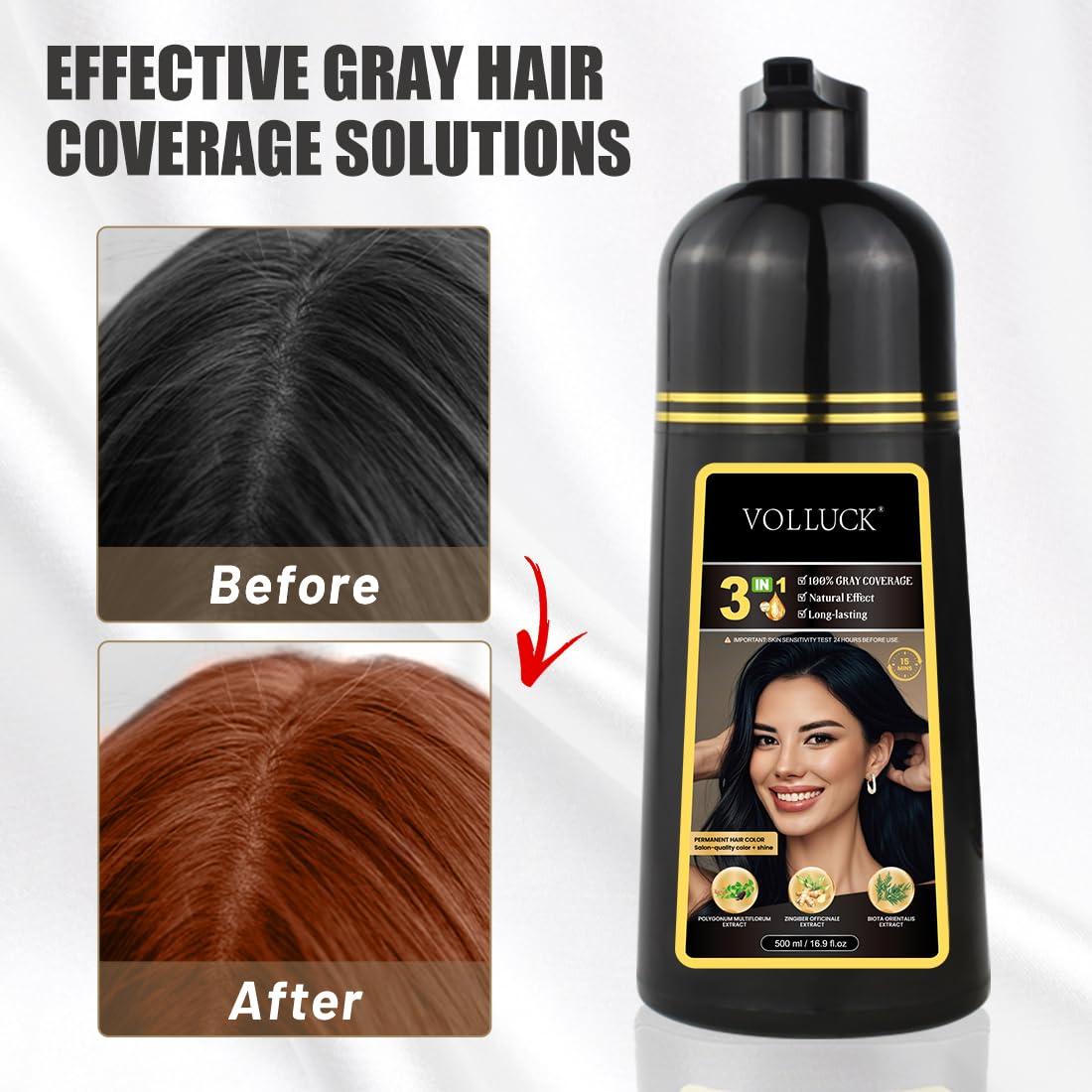 Champú para Teñir VOLLUCK 3 en 1 Marrón Castaño 560g