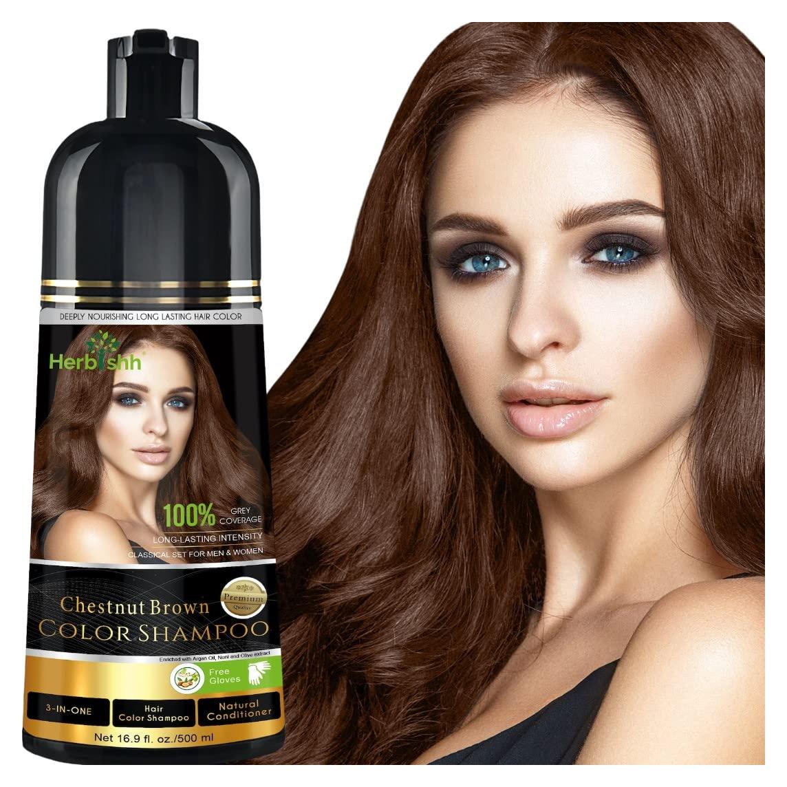 Champú Tinte Natural Herbishh 500ml Castaño Claro - Sin Amoníaco