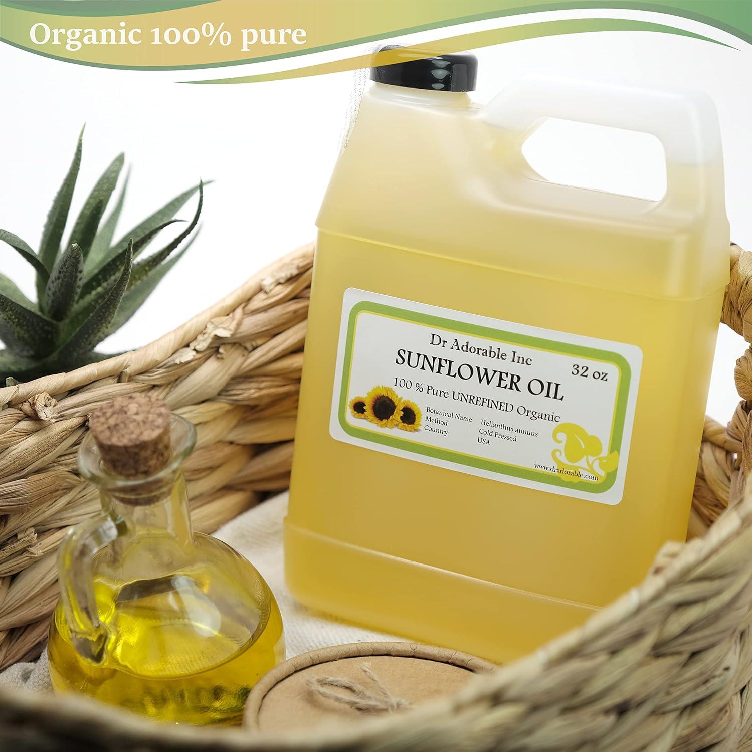 Aceite de Girasol Orgánico Dr Adorable 907 g Prensado en Frío