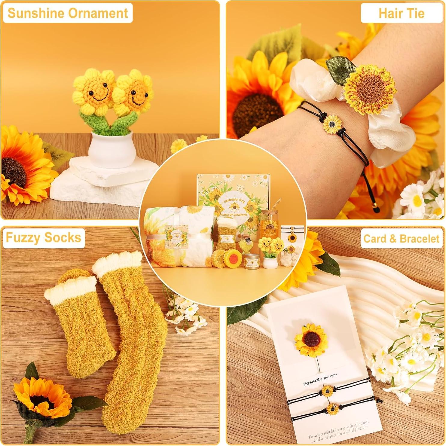 Caja de Regalo de Girasol TOPPTIK con Manta y Spa 30x30cm