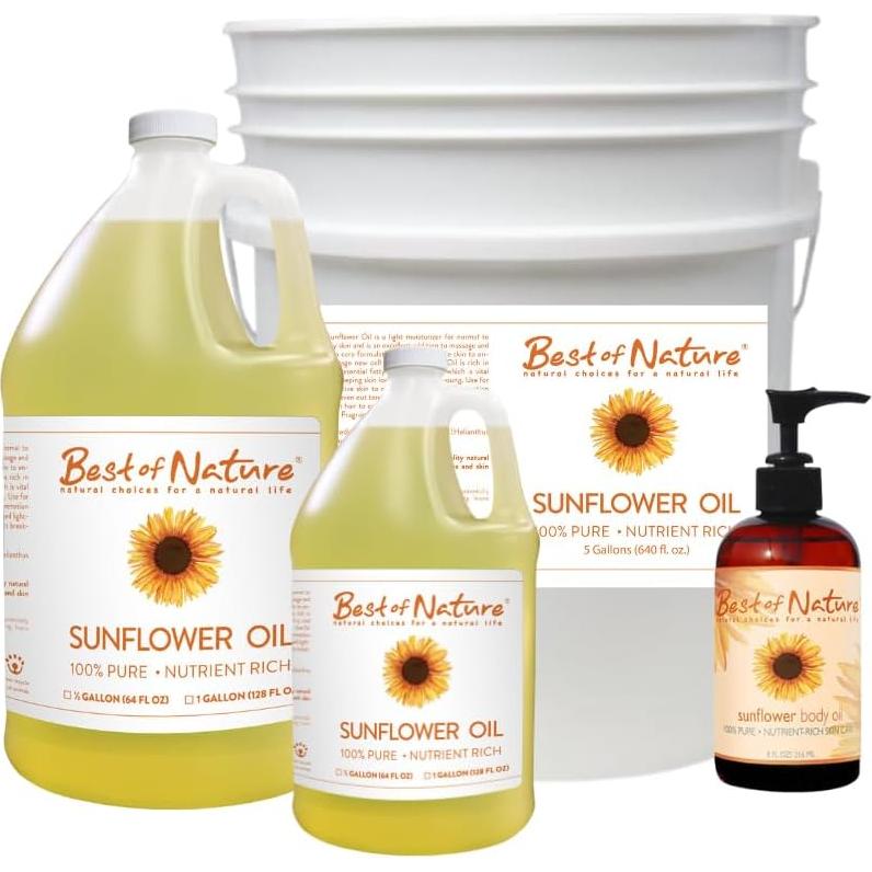 Aceite de Masaje de Girasol Puro 1.89 L Lo Mejor de la Naturaleza