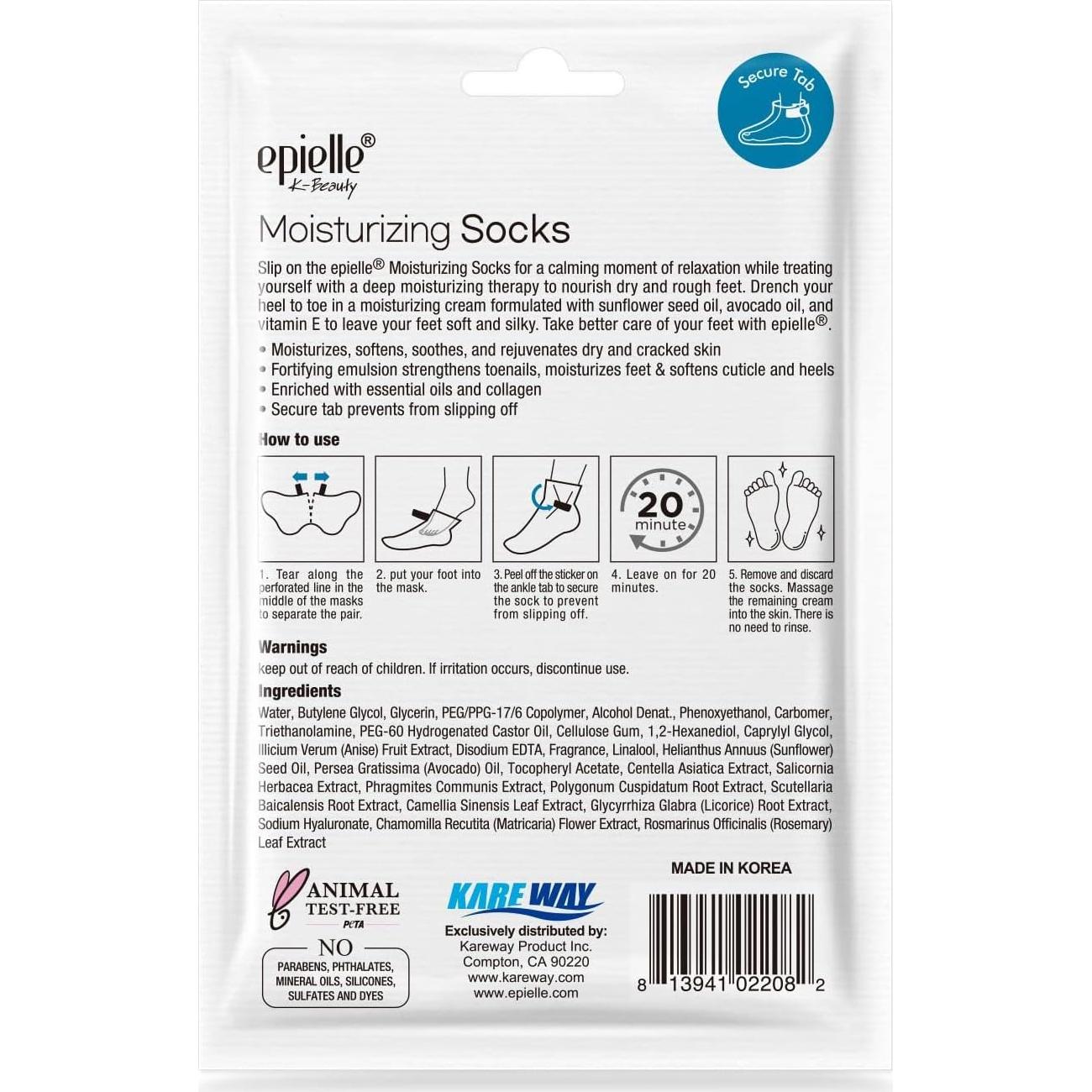 Mascarillas Hidratantes Epielle para Manos y Pies - 12 Pares