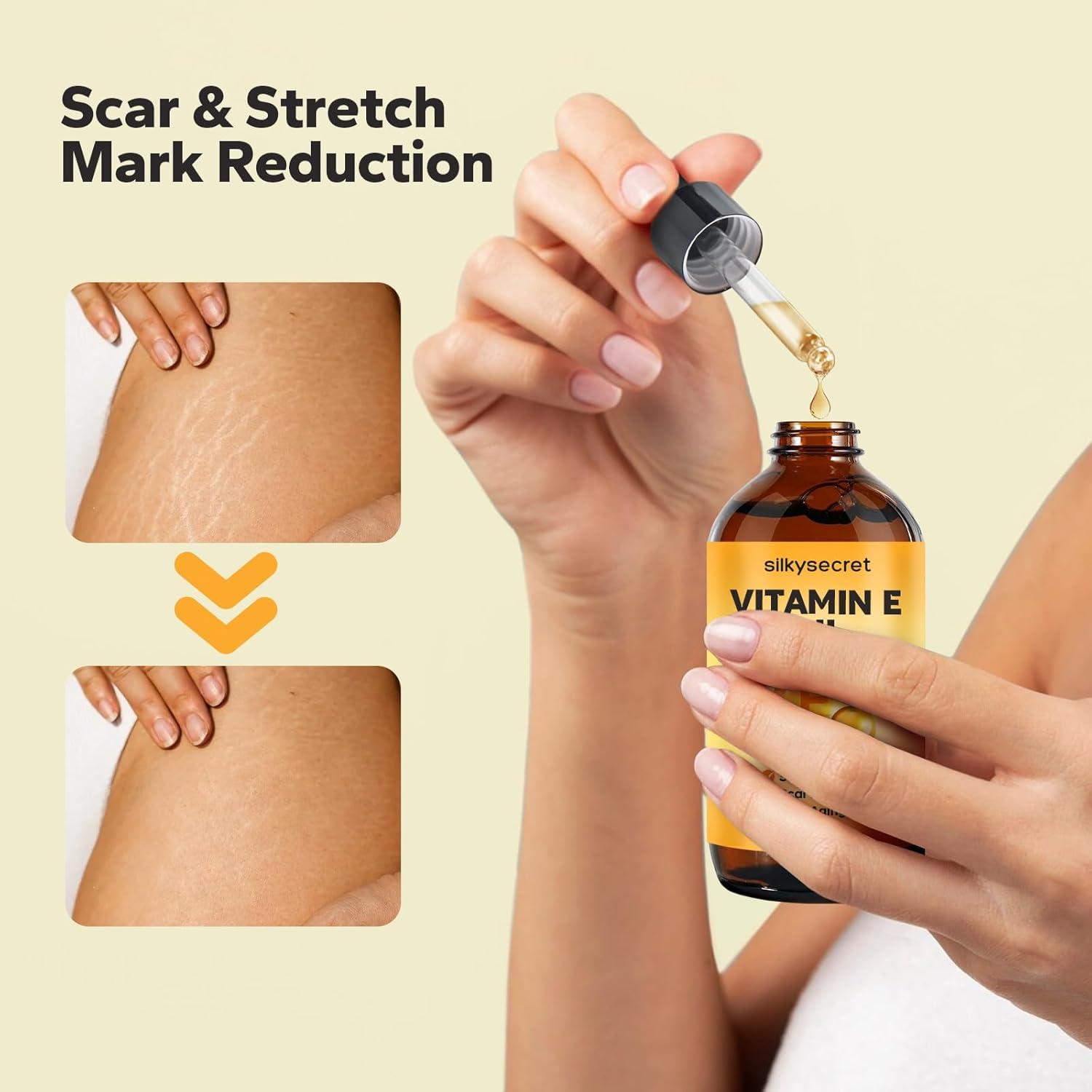 Aceite de Vitamina E Orgánico SilkySecret 120 ml Hidratante Facial y Corporal