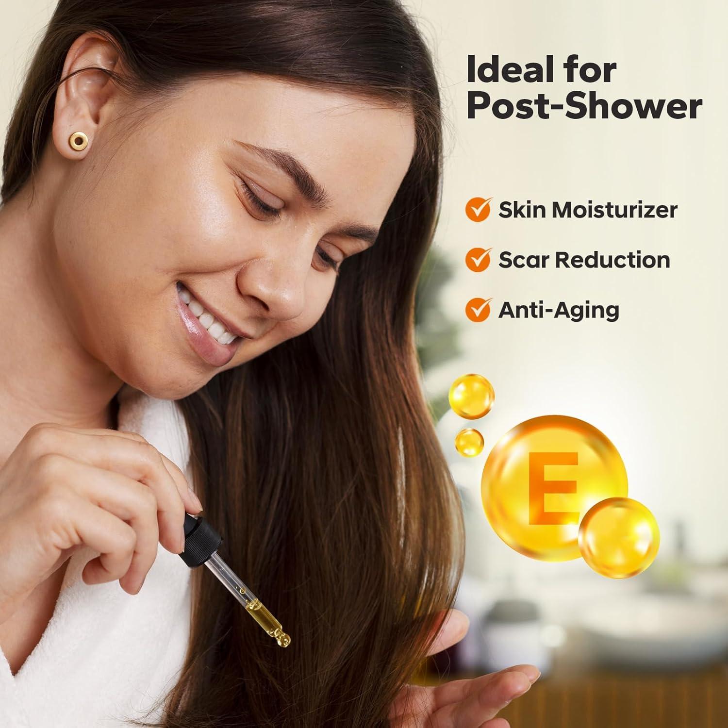 Aceite de Vitamina E Orgánico SilkySecret 120 ml Hidratante Facial y Corporal